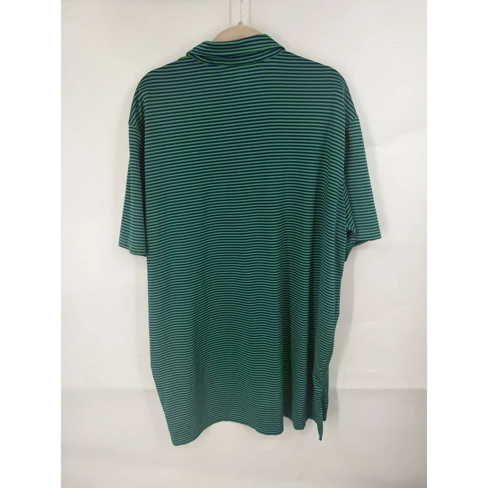 RLX Ralph Lauren Green Striped Short Sleeve Polo Shirt Men XL Golf Pickleball